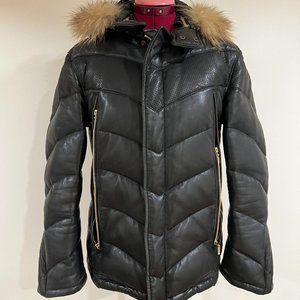 Japanese Puff leather winter coat